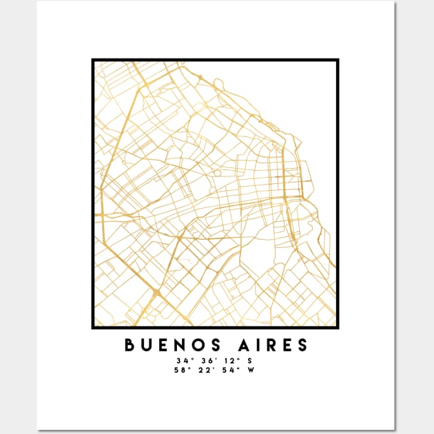 BUENOS AIRES ARGENTINA CITY STREET MAP ART Wall Art by deificusArt